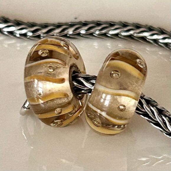 TROLLBEADS Dewdrops Golden Bubbles & Swirls LAA 925S NEW! $ per Bead - Picture 1 of 9